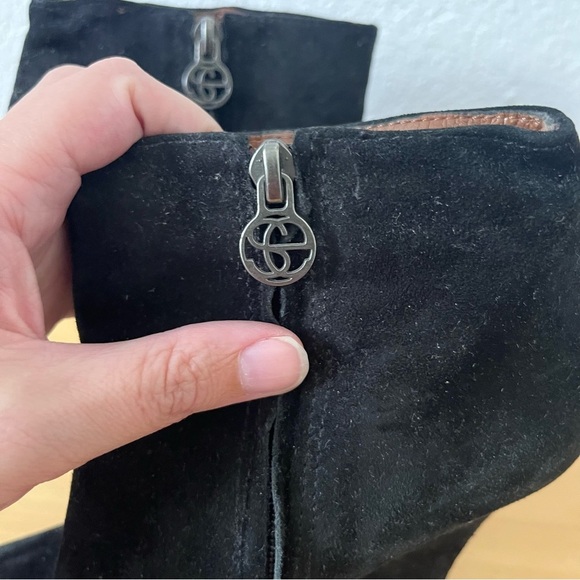 Sam Edelman Black Suede Wedge Ankle Boots Booties Size 9.5 - Picture 7 of 11
